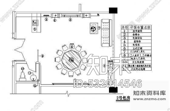 包房施工图施工图下载【ID:532014546】