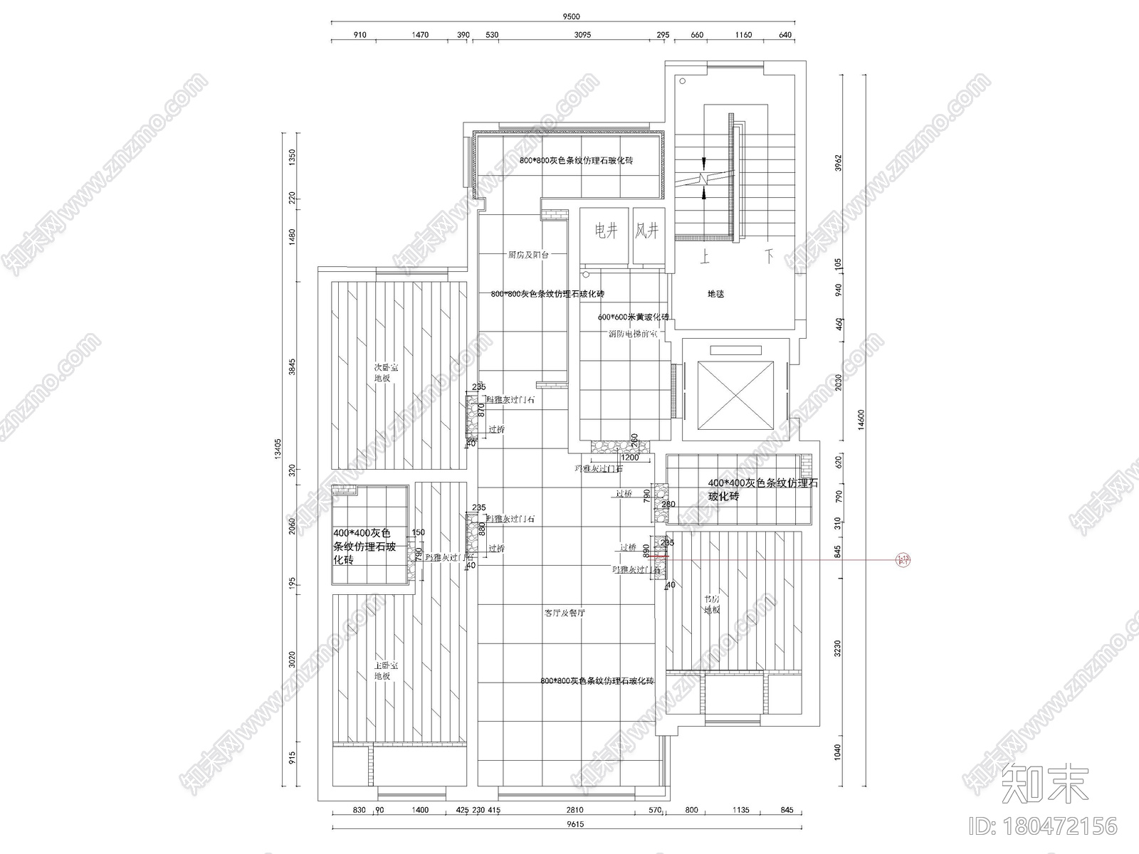 [哈尔滨]89㎡二居家装样板间装饰工程竣工图施工图下载【ID:180472156】