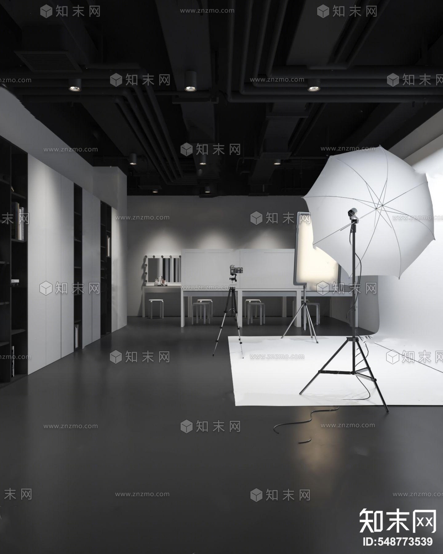 现代简约摄影棚3D模型下载【ID:548773539】