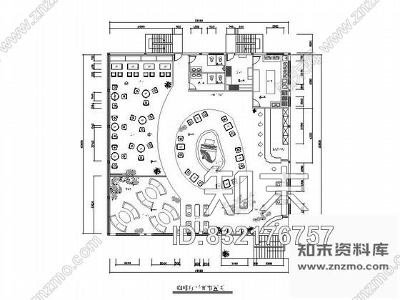 某咖啡厅平面布置图cad施工图下载【ID:832176757】