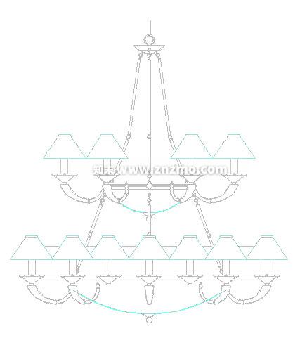 吊灯cad施工图下载【ID:178769128】