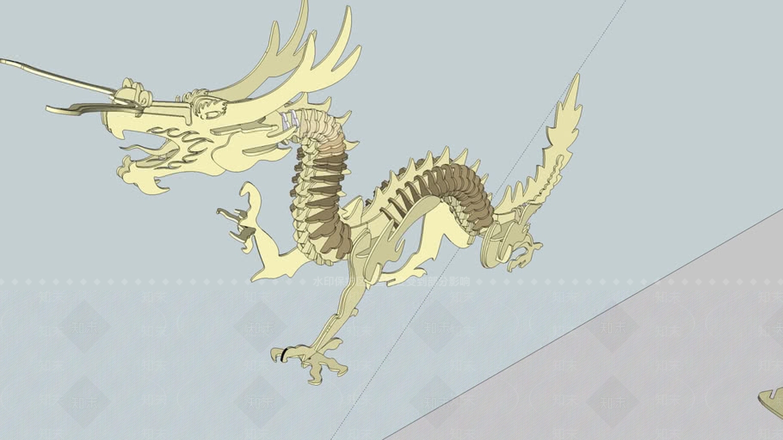 龙中国3D拼图SU模型下载【ID:1162133112】
