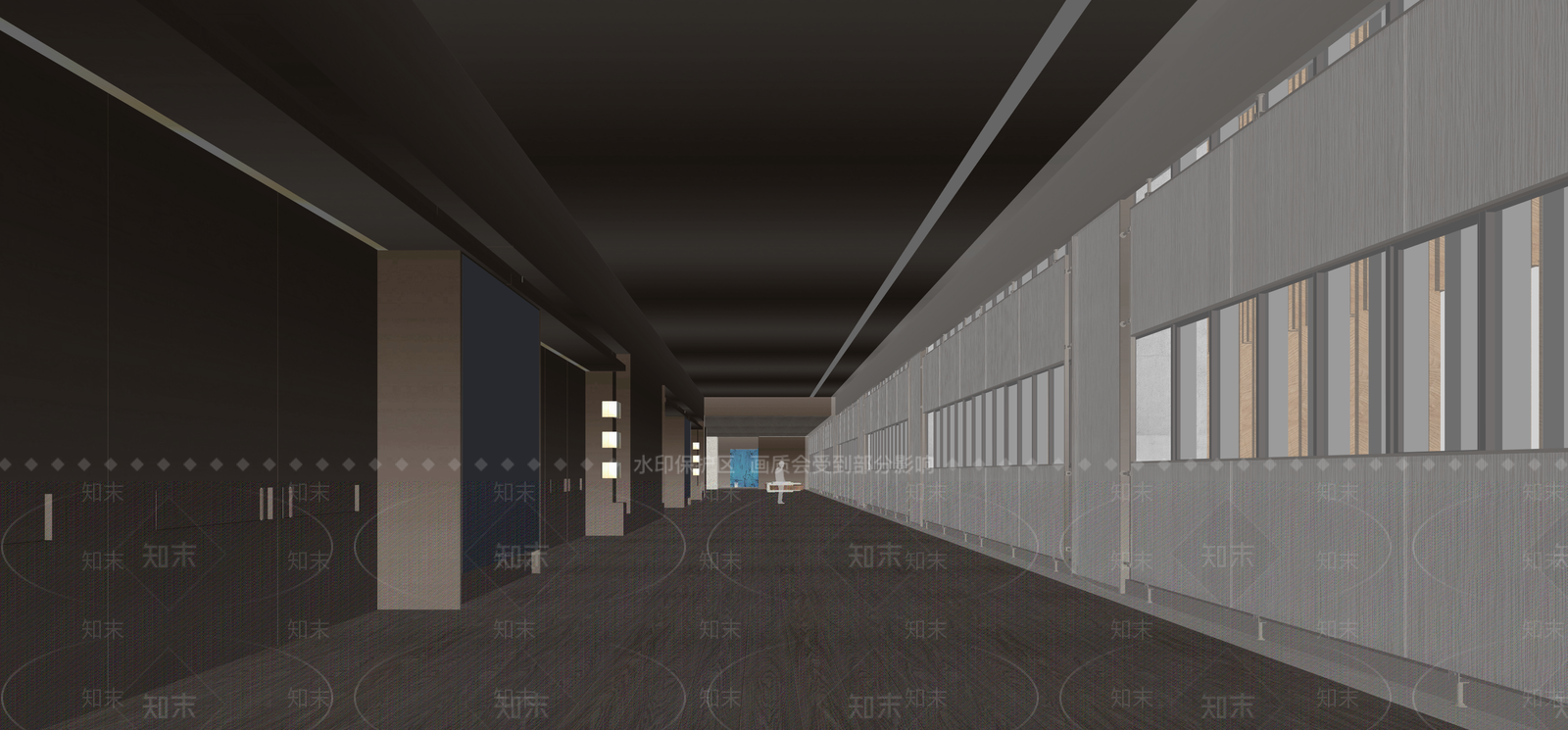 现代酒店走廊SU模型下载【ID:1215198318】