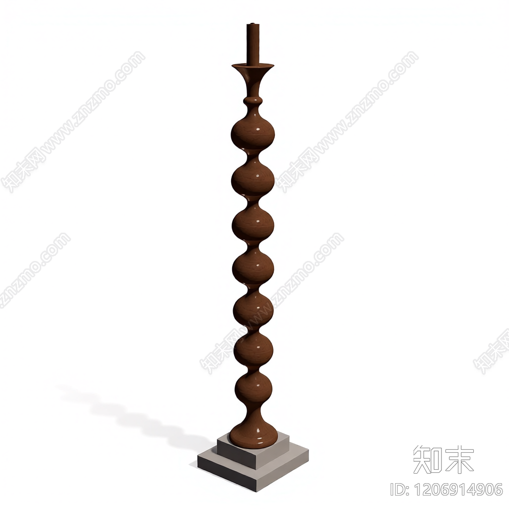 木质螺旋落地灯3D模型下载【ID:1206914906】