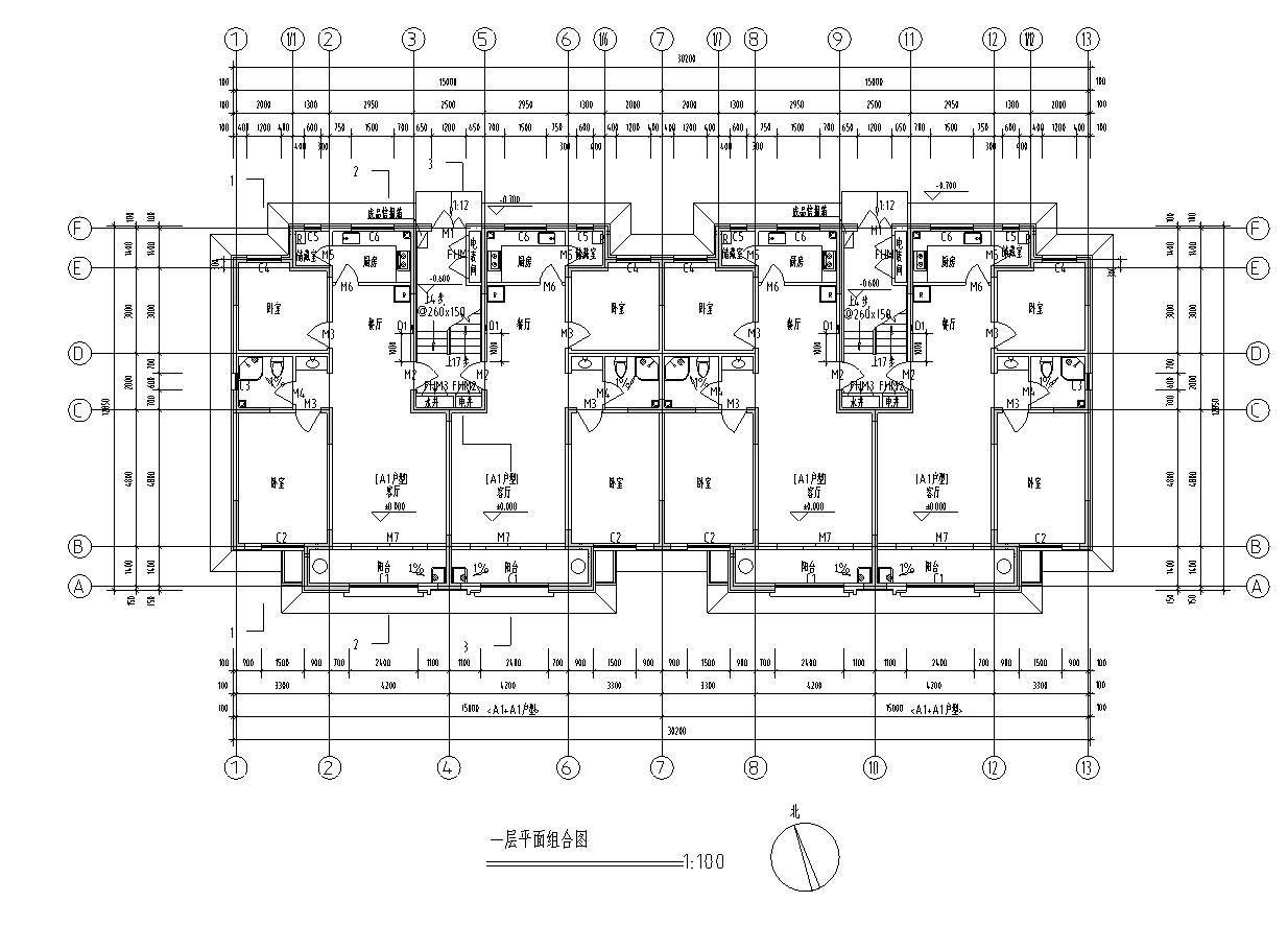 [宁夏]多层住宅建筑施工图（含地下车库及效果图）cad施工图下载【ID:149778138】