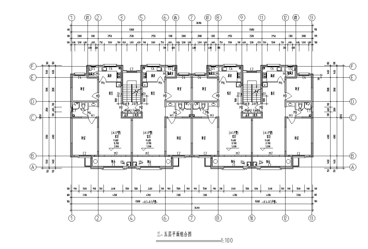[宁夏]多层住宅建筑施工图（含地下车库及效果图）cad施工图下载【ID:166724151】