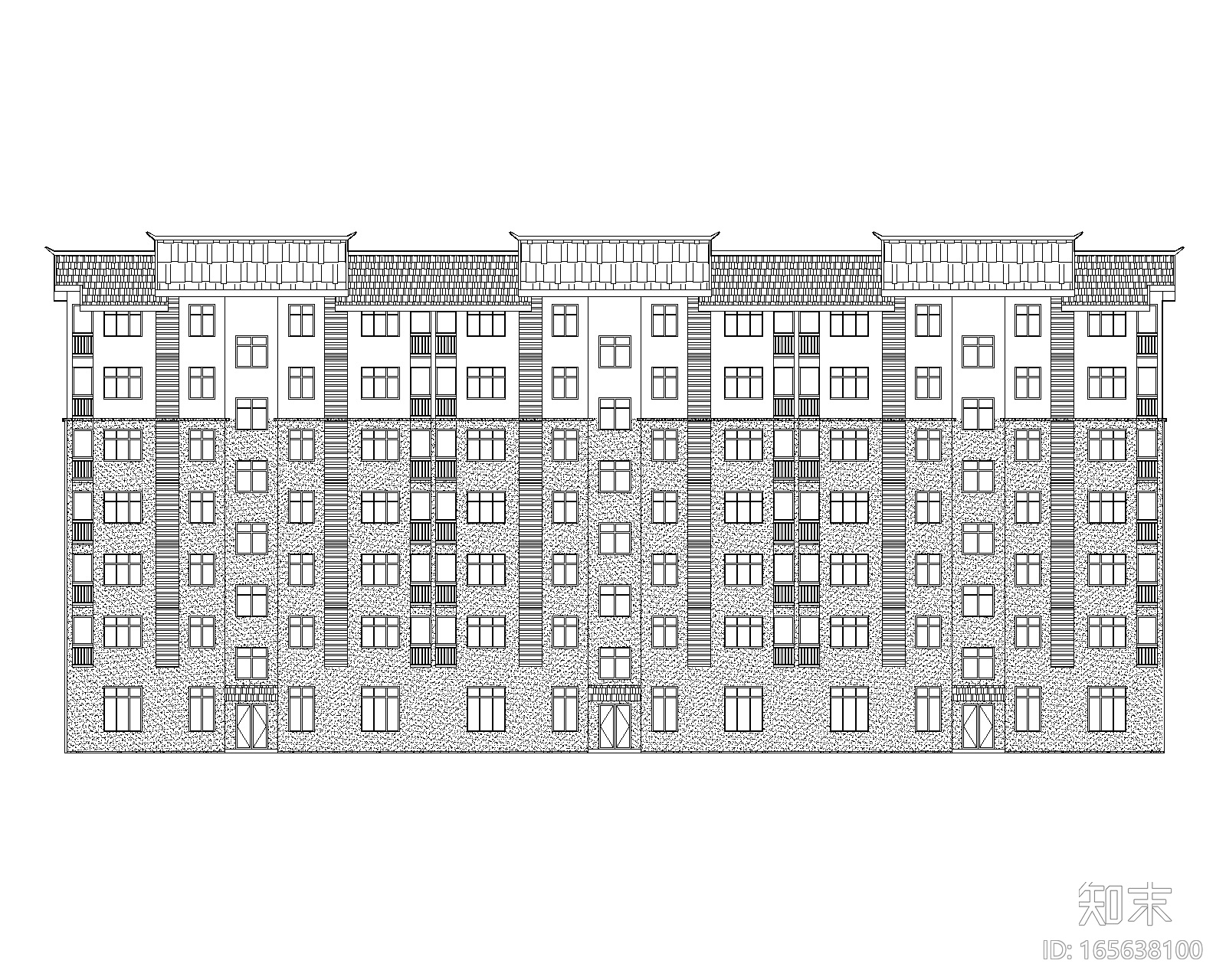 6层底框砖混结构住宅楼建筑结构施工图2014cad施工图下载【ID:165638100】