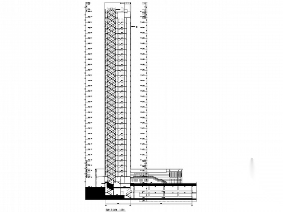 [福建]某三十二层商住楼建筑施工图cad施工图下载【ID:166309154】