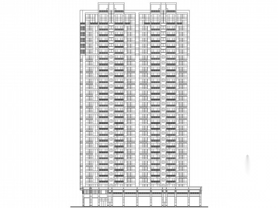 [福建]某三十二层商住楼建筑施工图cad施工图下载【ID:166309154】