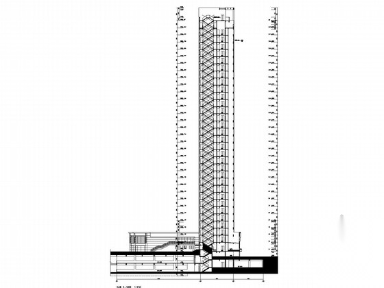 [福建]某三十二层商住楼建筑施工图cad施工图下载【ID:166309154】