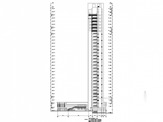 [福建]某三十二层商住楼建筑施工图cad施工图下载【ID:166309154】