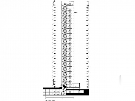 [福建]某三十二层商住楼建筑施工图cad施工图下载【ID:166309154】