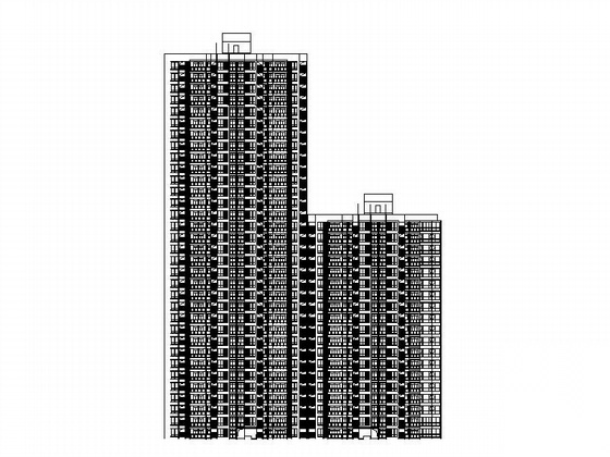 [重庆]某三十三层商住楼建筑施工图（99米）cad施工图下载【ID:166701163】