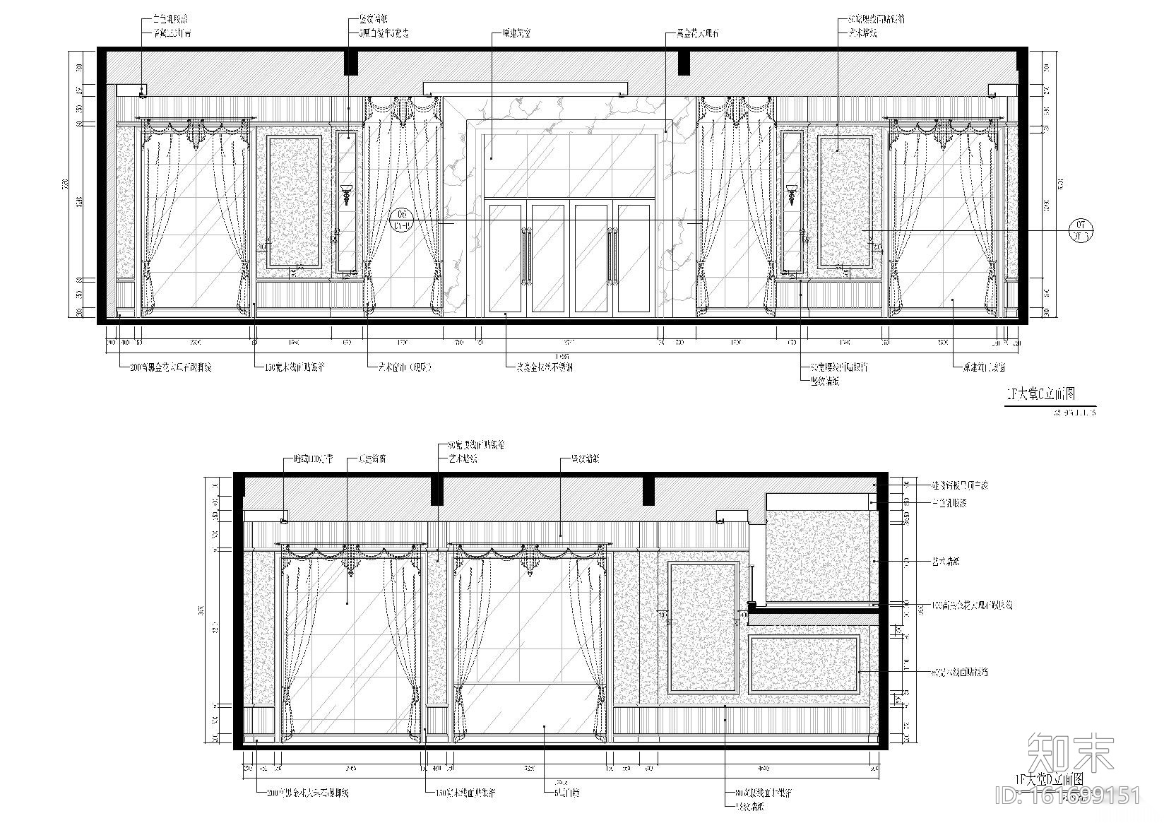 [湖南]株洲兆富售楼部装饰施工图+效果图cad施工图下载【ID:161699151】