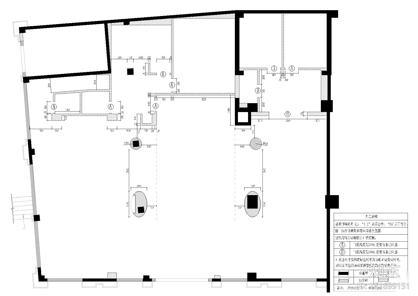 [湖南]株洲兆富售楼部装饰施工图+效果图cad施工图下载【ID:161699151】