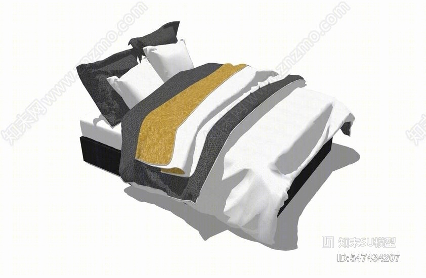 双人床SU模型下载【ID:547434207】