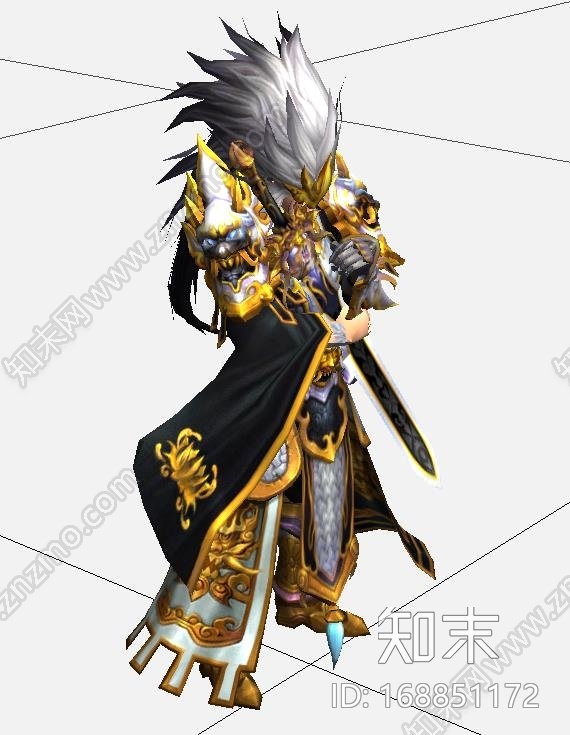 手绘低模玄幻模型，男神武士CG模型下载【ID:168851172】