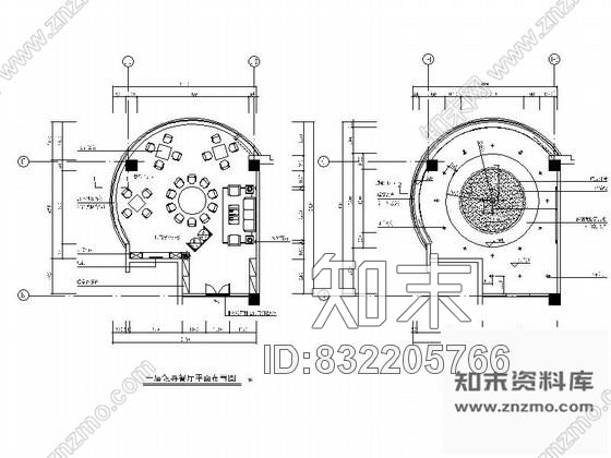 图块/节点领导圆型餐厅装修详图cad施工图下载【ID:832205766】