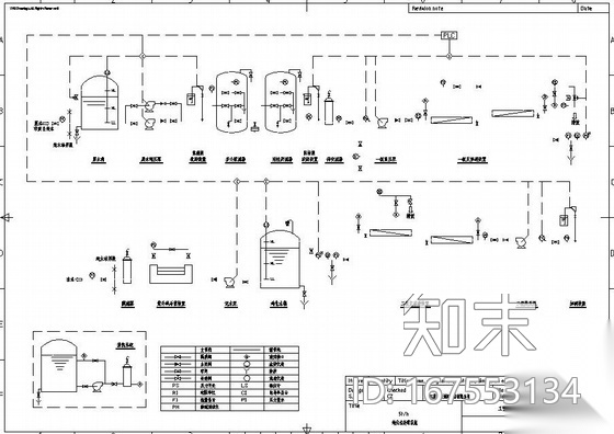各吨位纯水流程标准图及方案书cad施工图下载【ID:167553134】