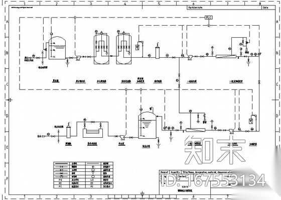 各吨位纯水流程标准图及方案书cad施工图下载【ID:167553134】