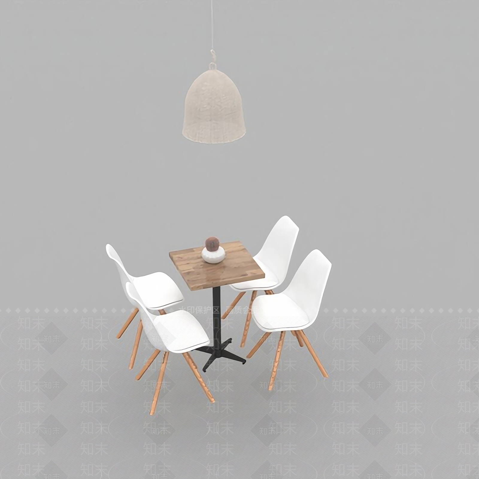 北欧简约实木塑料休闲桌椅3D模型下载【ID:1125238463】