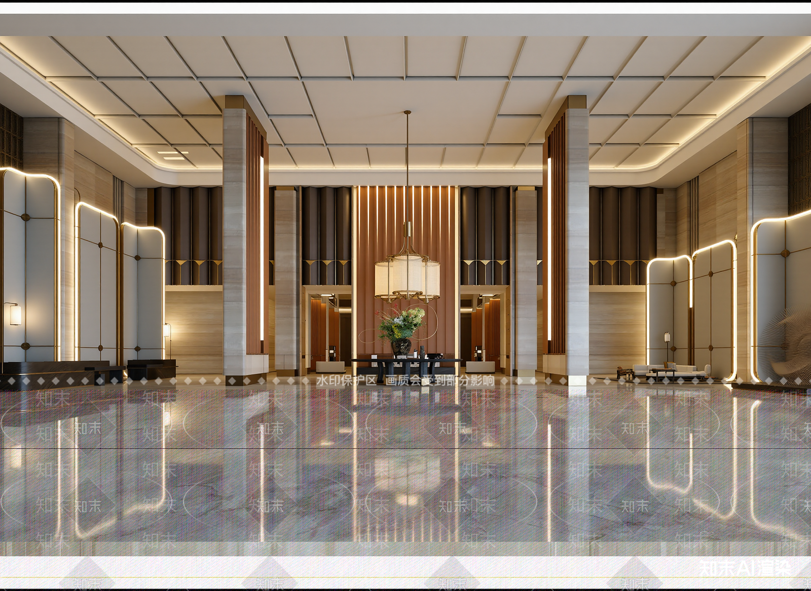 现代酒店大堂3D模型下载【ID:1215057053】