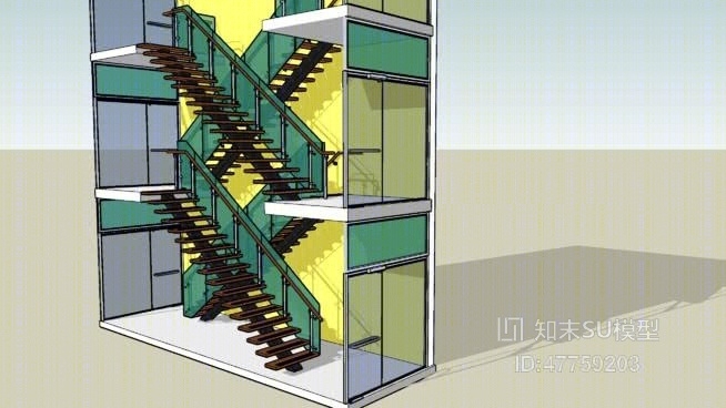 铁艺楼梯SU模型下载【ID:47759203】