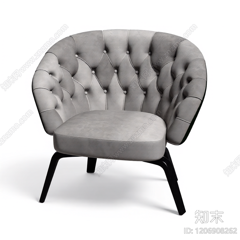 双色布艺扶手椅3D模型下载【ID:1206908262】