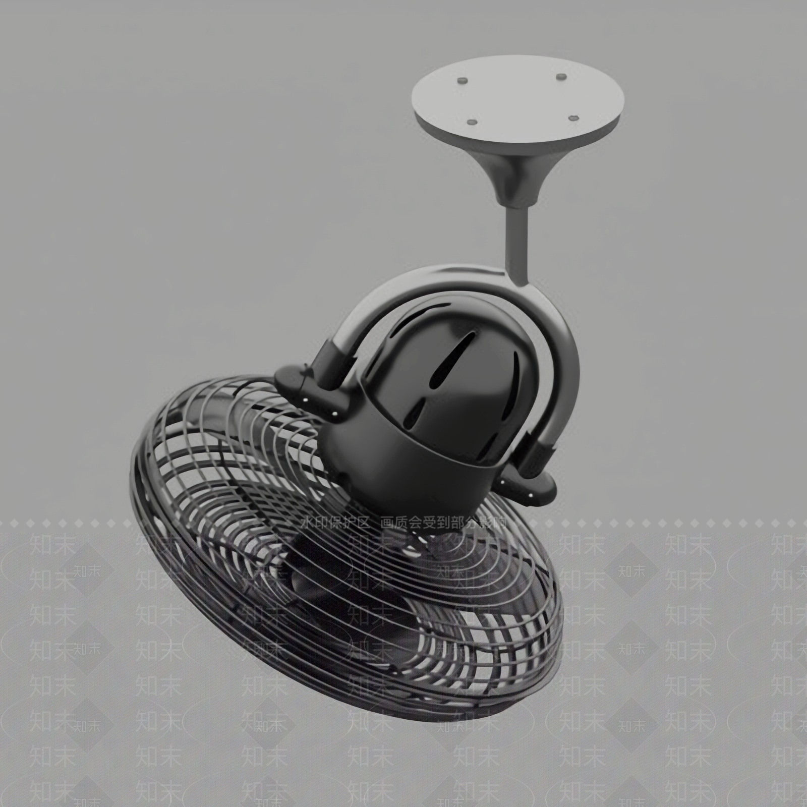 现代简约金属多向电扇免费3D模型下载【ID:1120734573】_知末3d模型网