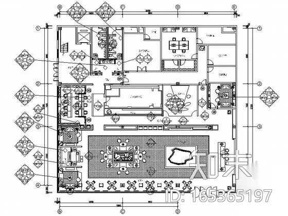 [贵州]精品LOFT售楼处办公样板间室内设计施工图cad施工图下载【ID:165365197】