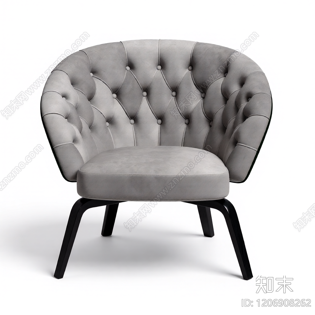 双色布艺扶手椅3D模型下载【ID:1206908262】