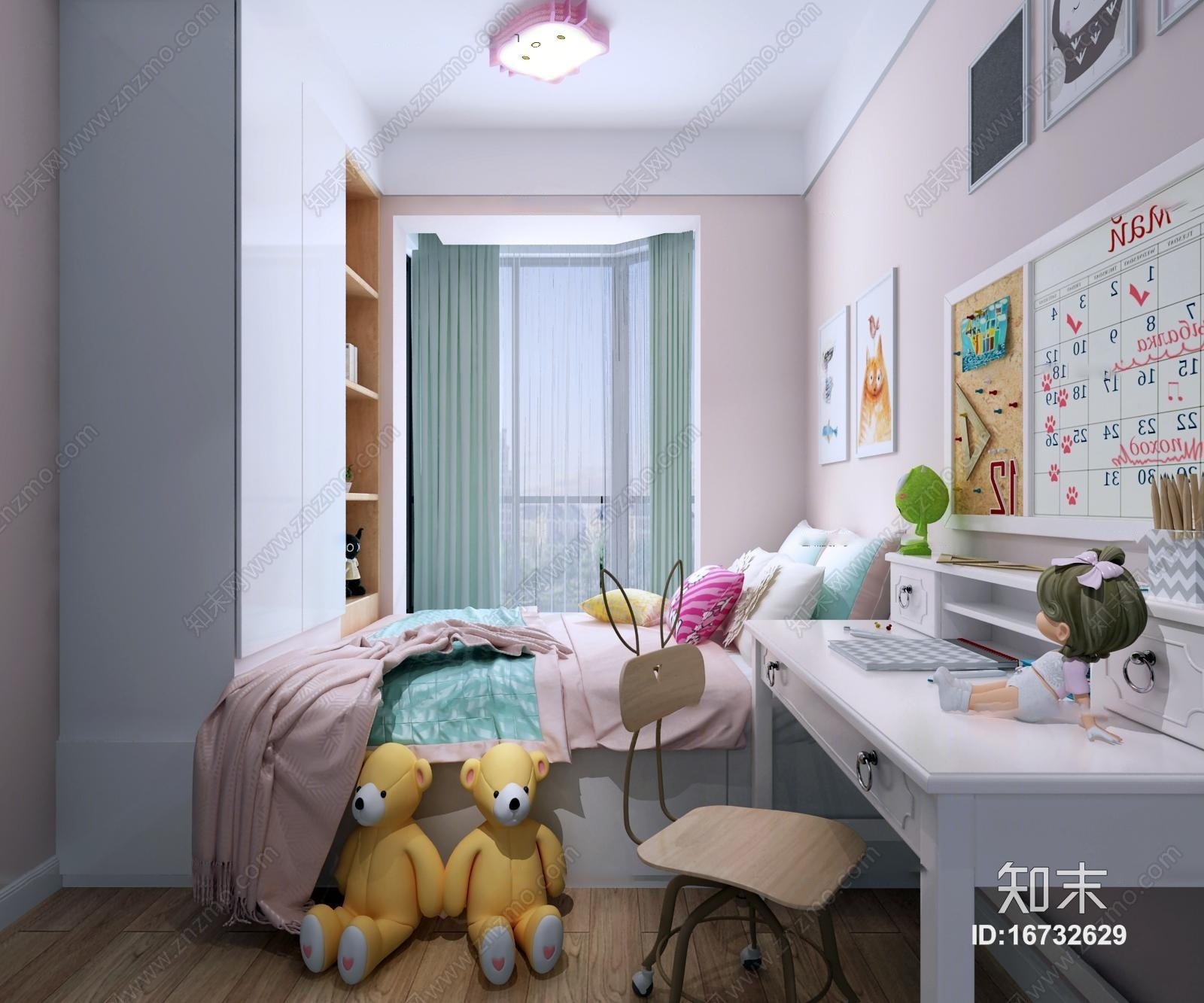 现代女孩房3D模型下载【ID:16732629】