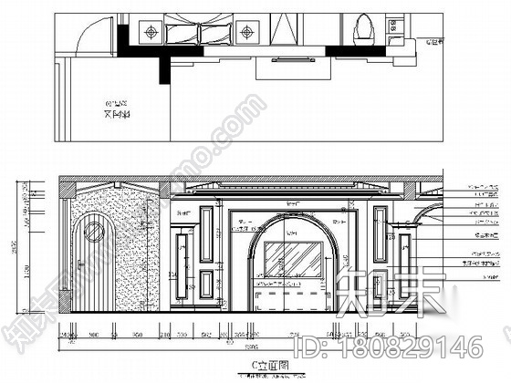 [南通]精品英式田园四居室样板间CAD装修施工图（含软装...cad施工图下载【ID:180829146】