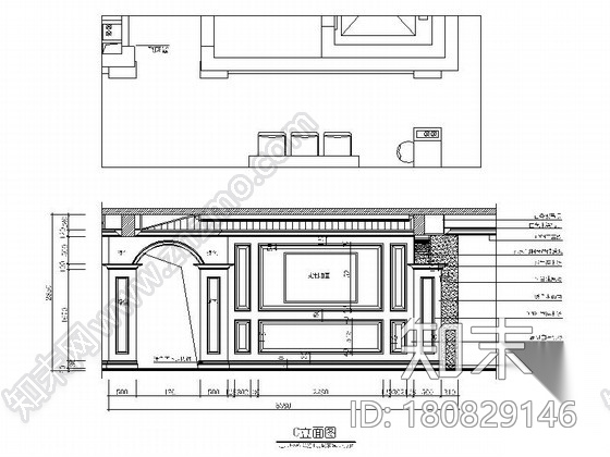 [南通]精品英式田园四居室样板间CAD装修施工图（含软装...cad施工图下载【ID:180829146】