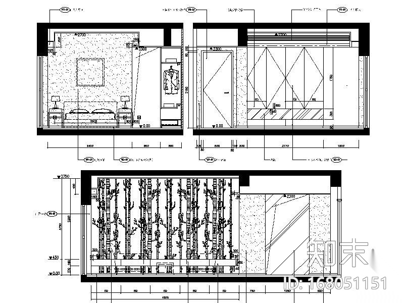 现代经典样板房四室两厅施工图（含实景）cad施工图下载【ID:168051151】