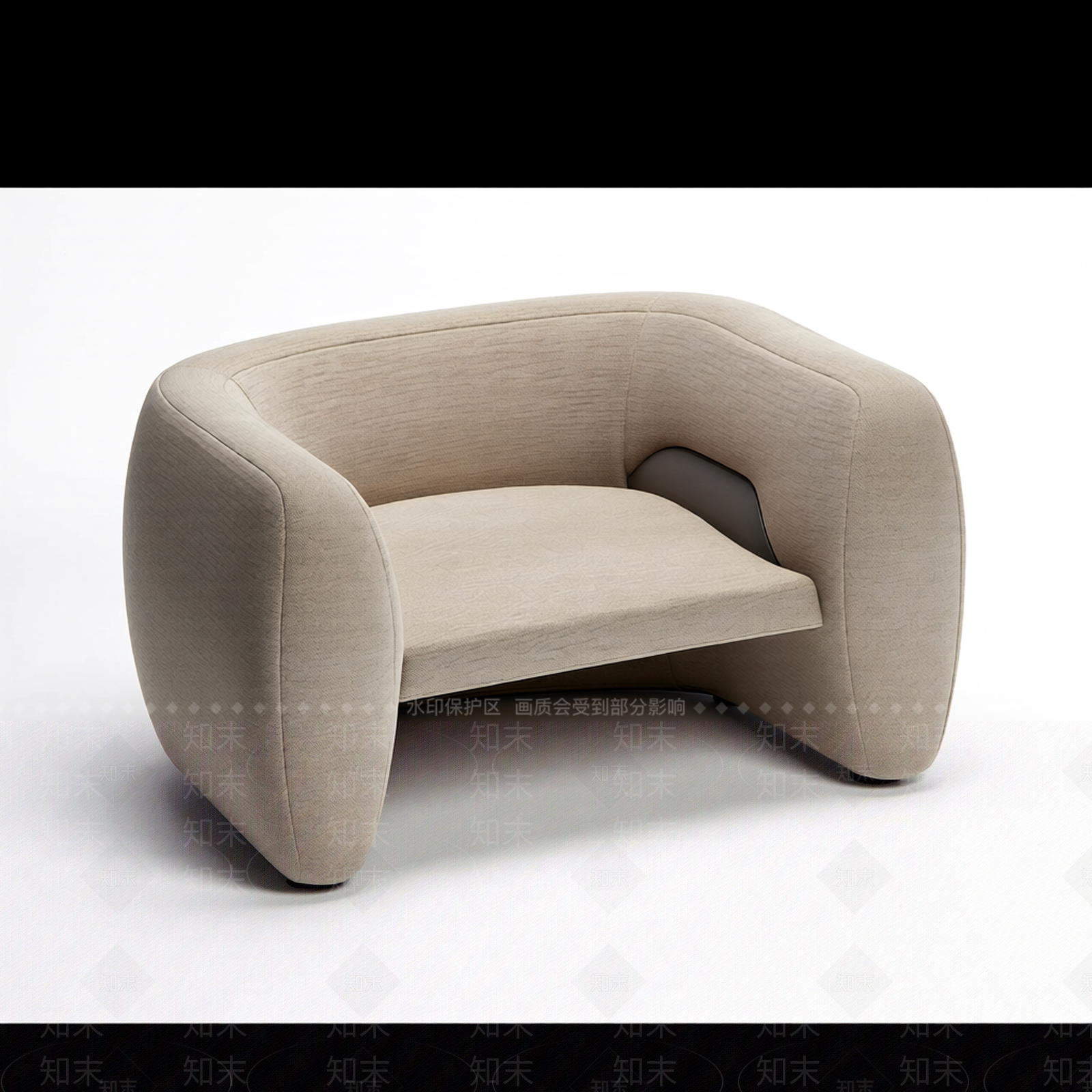 弧形单人沙发椅3D模型下载【ID:1206200621】