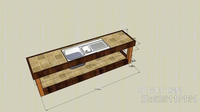 厨房柜台和洗涤槽SU模型下载【ID:525110131】