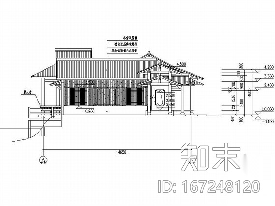 某仿古售票处建筑施工图施工图下载【ID:167248120】