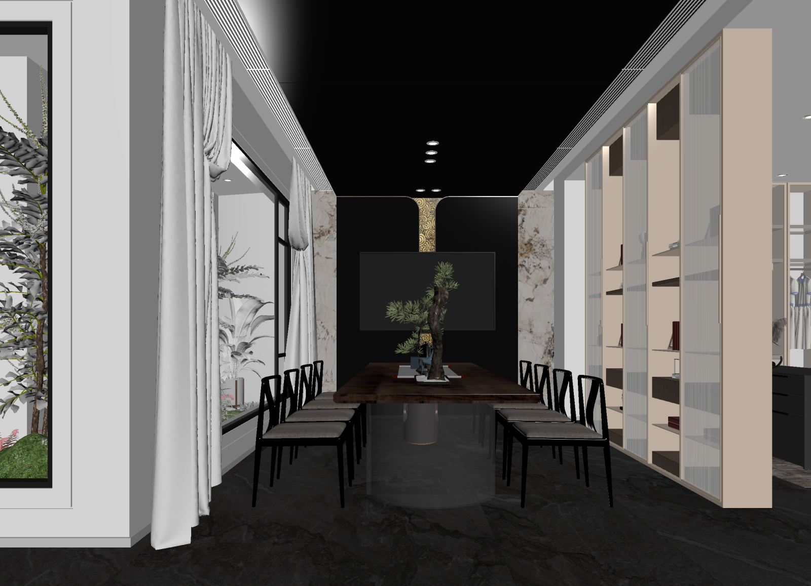 现代会议室3D模型下载【ID:1214303645】