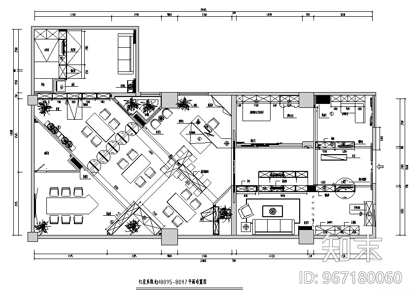 混搭风格译景复合办公空间设计施工图（附效果图）cad施工图下载【ID:967180060】