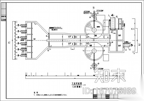 湖北省某污水厂细格栅间及涡流沉砂池施工图cad施工图下载【ID:167076139】