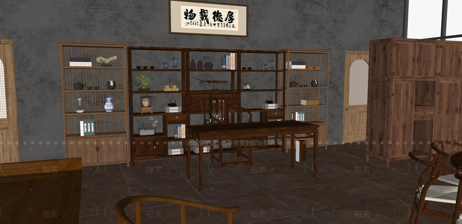 中式茶馆SU模型下载【ID:1216011406】