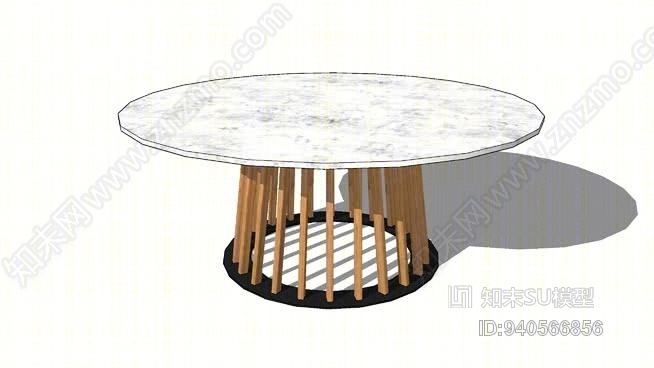 齐恩特的别墅餐桌SU模型下载【ID:940566856】