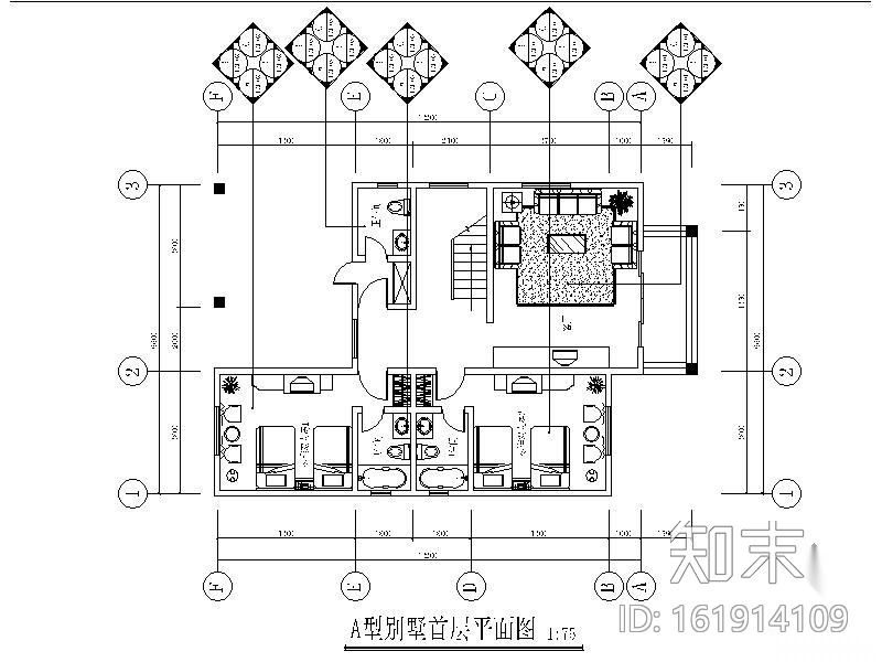 [广东]某电力双层别墅平面设计图施工图下载【ID:161914109】