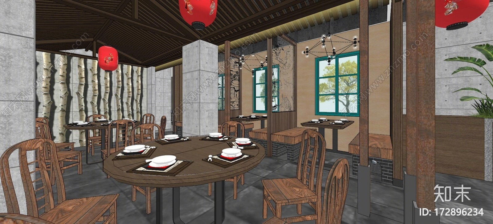 日式日料店SU模型下载【ID:172896234】