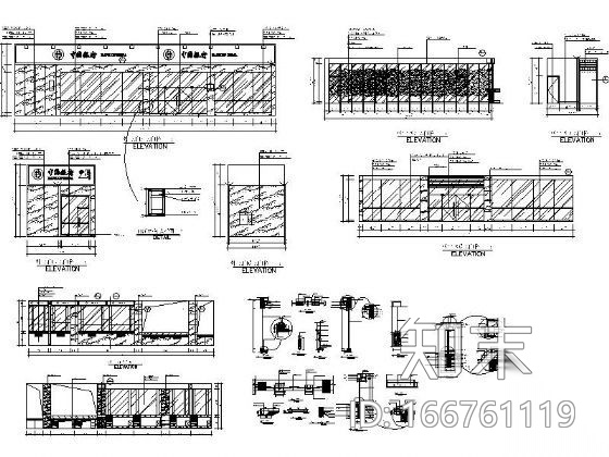 银行大厅装饰详图cad施工图下载【ID:166761119】