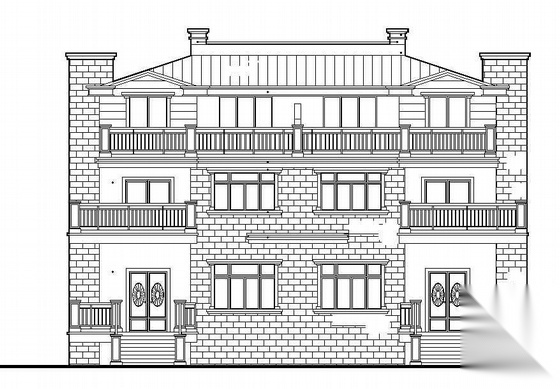 某三层联排住宅建筑施工图施工图下载【ID:165152196】