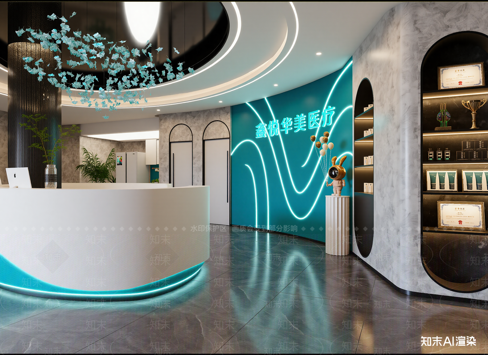 现代美容院3D模型下载【ID:1214045954】
