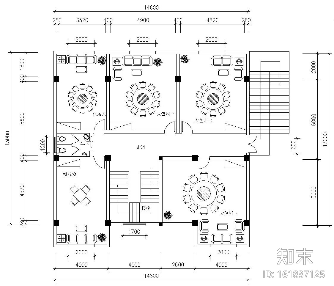 某四层酒店内部装饰全套施工图及效果图cad施工图下载【ID:161837125】