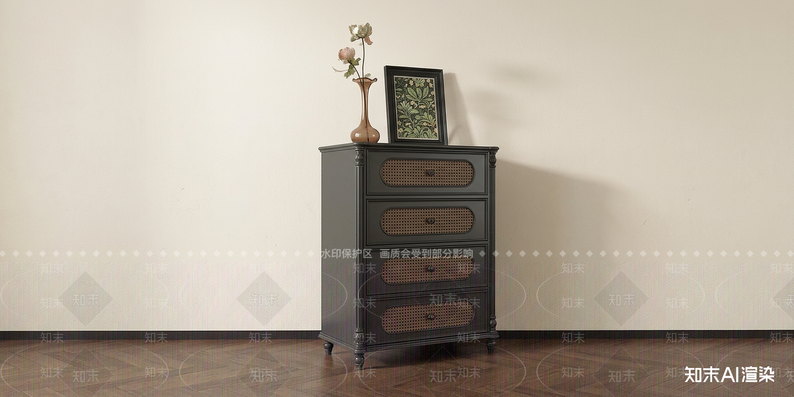 藤编斗柜斗柜3D模型下载【ID:1227493307】